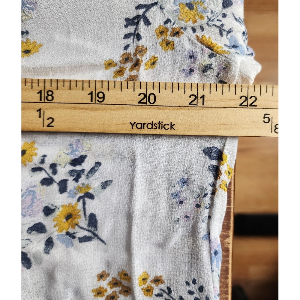 Lucky Brand Women's Peasant Floral Long Sleeve Tie Neck Top, Large - Picture 6 of 6